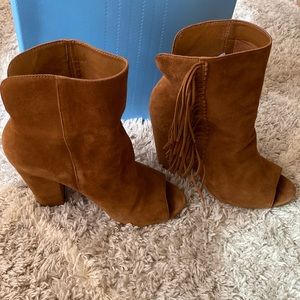 Dolce Vita Fringe Open Toe Booties